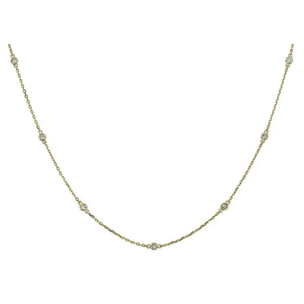 Yellow 14 Karat Diamond Station Necklace Doland Jewelers, Inc. Dubuque, IA