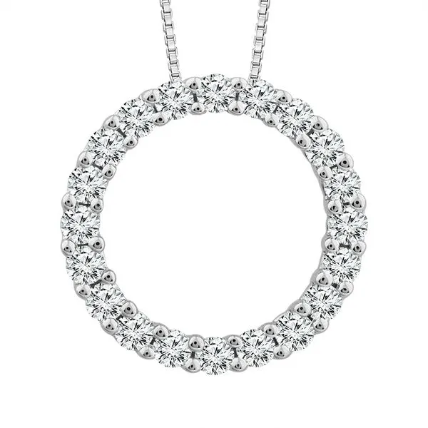 White 10 Karat Circle Diamond Pendant Doland Jewelers, Inc. Dubuque, IA