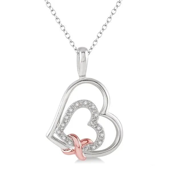 Sterling Silver Double Heart Diamond Pendant Doland Jewelers, Inc. Dubuque, IA