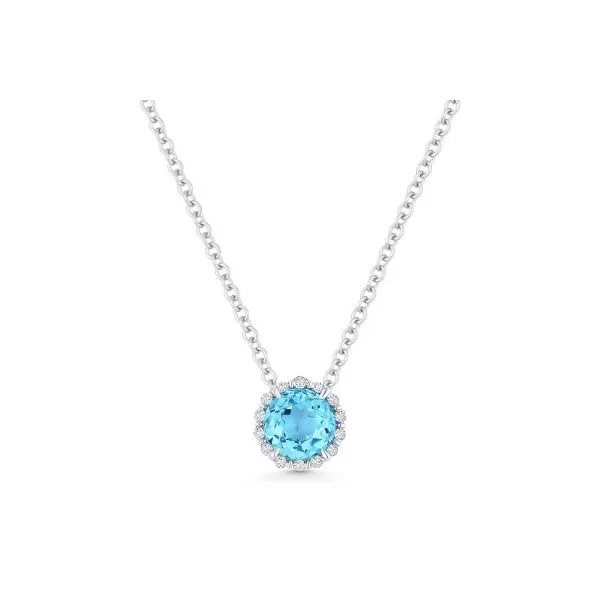 White 14Kt Halo December Birthstone Pendant Doland Jewelers, Inc. Dubuque, IA