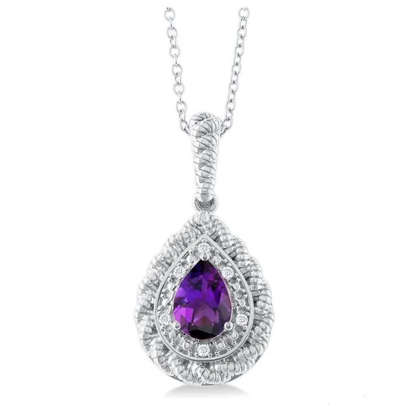 Sterling Silver Amethyst and Diamond Pendant Doland Jewelers, Inc. Dubuque, IA