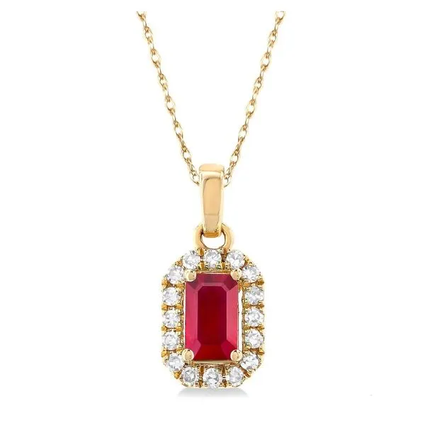 10K Yellow Gold Rhodolite Garnet and Diamond Pendant Doland Jewelers, Inc. Dubuque, IA