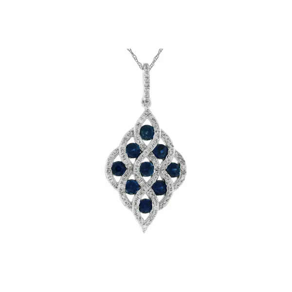 White 14 Karat Sapphire and Diamond Pendant Doland Jewelers, Inc. Dubuque, IA