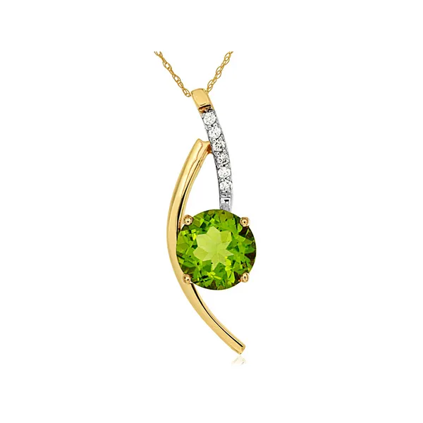 Yellow 14 Karat Peridot and Diamond Pendant Doland Jewelers, Inc. Dubuque, IA
