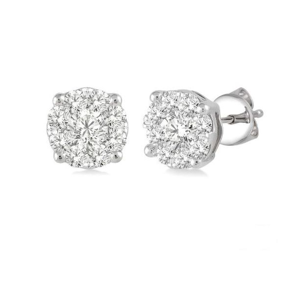White 14Kt Cluster Stud Earrings Doland Jewelers, Inc. Dubuque, IA