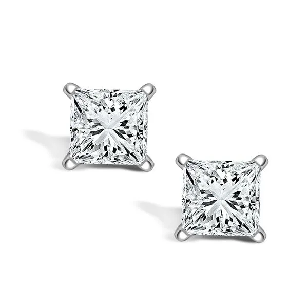 White 14 Karat Stud Earrings Doland Jewelers, Inc. Dubuque, IA