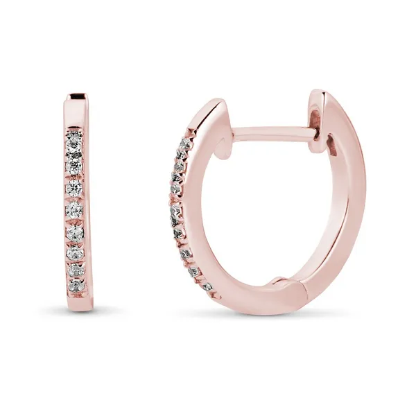 Rose 14Kt Diamond Huggie Earrings Doland Jewelers, Inc. Dubuque, IA