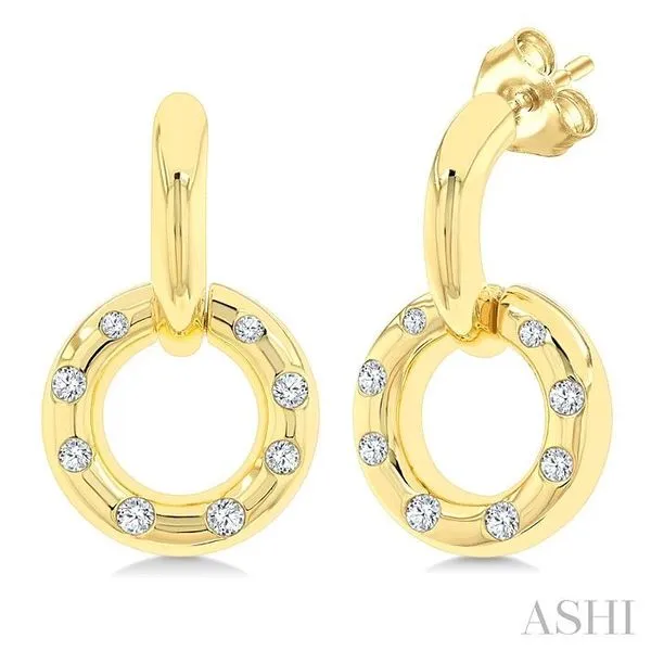 14K Yellow Gold Interlocked Circle Diamond Earrings Doland Jewelers, Inc. Dubuque, IA