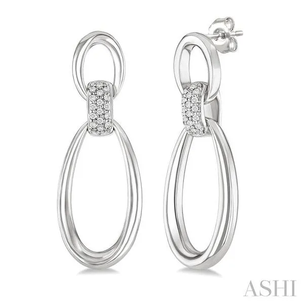 Sterling Silver Oval Link Diamond Earrings Doland Jewelers, Inc. Dubuque, IA