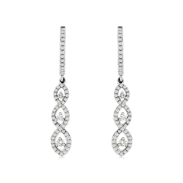 White 14Kt Dangle Diamond Earrings Doland Jewelers, Inc. Dubuque, IA