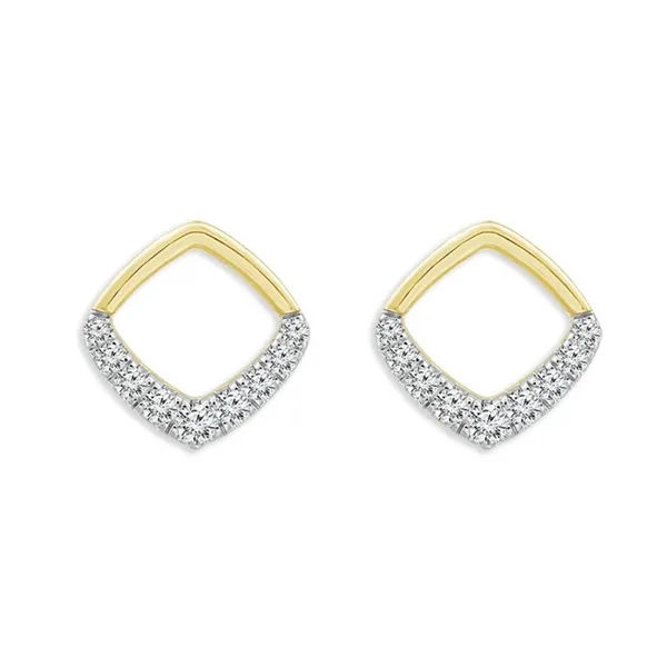 Yellow 10 Karat Diamond Earrings Doland Jewelers, Inc. Dubuque, IA