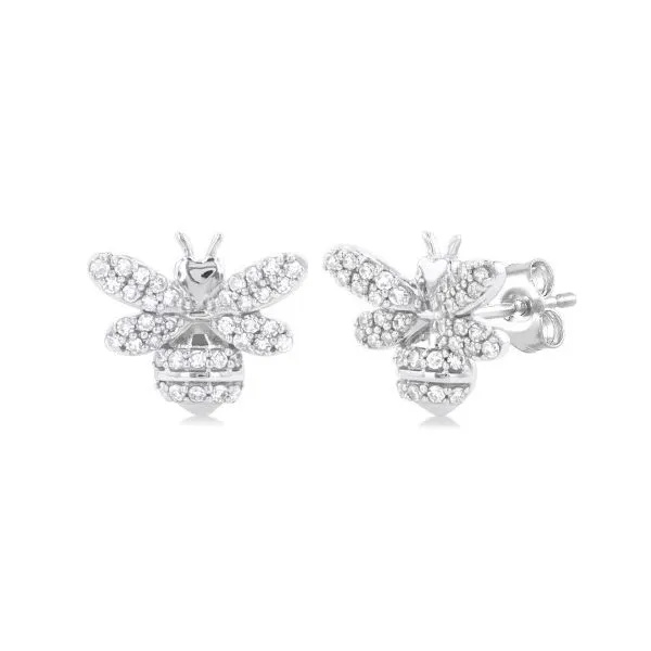 10K White Gold Honey Bee Diamond Earrings Doland Jewelers, Inc. Dubuque, IA