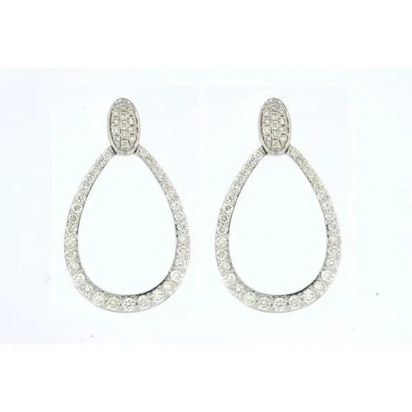14K White Gold Dangle Diamond Earrings Doland Jewelers, Inc. Dubuque, IA