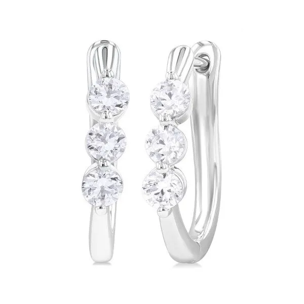 White 14 Karat Hoop Diamond Earrings Doland Jewelers, Inc. Dubuque, IA