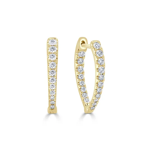 14K Yellow Gold Diamond Hoop Earrings Doland Jewelers, Inc. Dubuque, IA