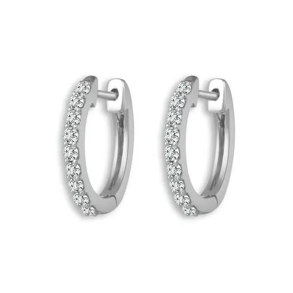 White 14Kt Diamond Hoop Earrings Doland Jewelers, Inc. Dubuque, IA