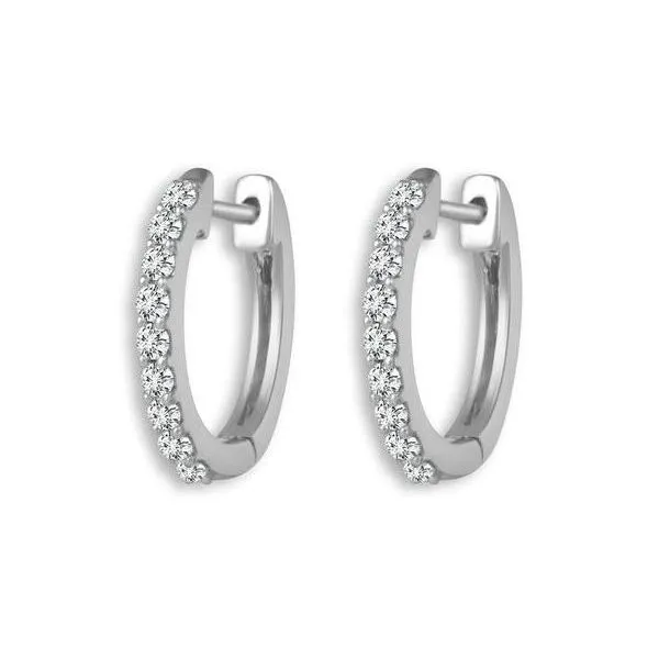 Yellow 14 Karat Hoop Diamond Earrings Doland Jewelers, Inc. Dubuque, IA