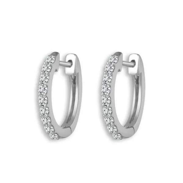White 14 Karat Hoop Diamond Earrings Doland Jewelers, Inc. Dubuque, IA