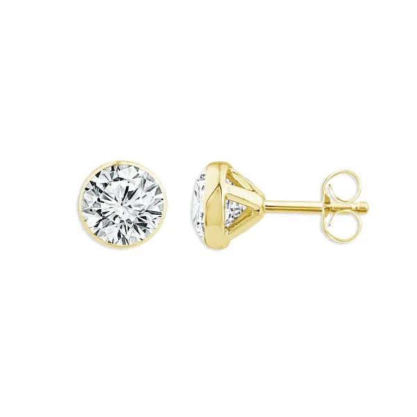 Yellow 14 Karat Skyset Lab Diamond Stud Earrings Doland Jewelers, Inc. Dubuque, IA