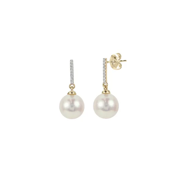 White 14K White Gold Pearl and Diamond Earrings Doland Jewelers, Inc. Dubuque, IA