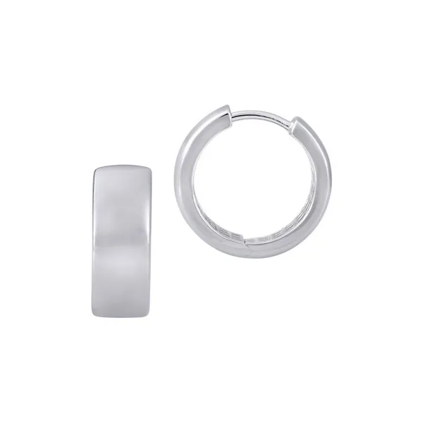 White 14K Gold High Polished Huggie Earrings Doland Jewelers, Inc. Dubuque, IA