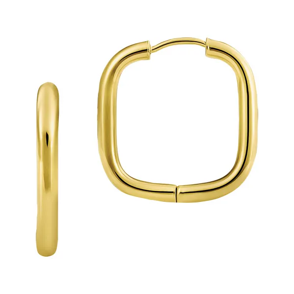 Yellow 14K Gold Square Hoop Earrings Doland Jewelers, Inc. Dubuque, IA