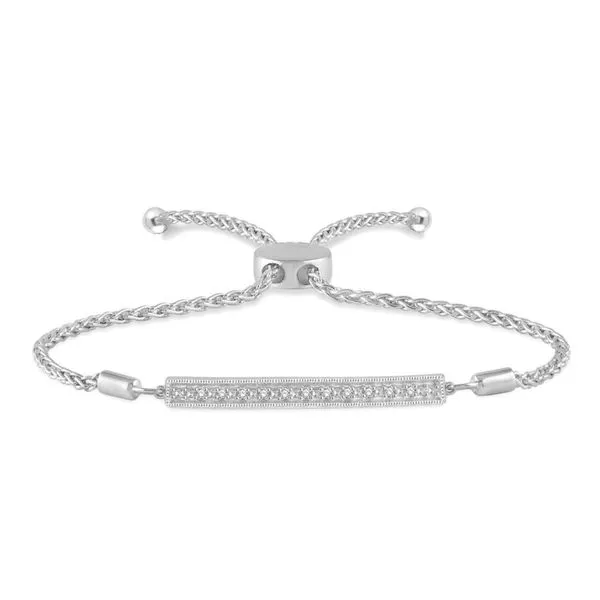 White Sterling Silver Lariat Bar Diamond Bracelet Doland Jewelers, Inc. Dubuque, IA