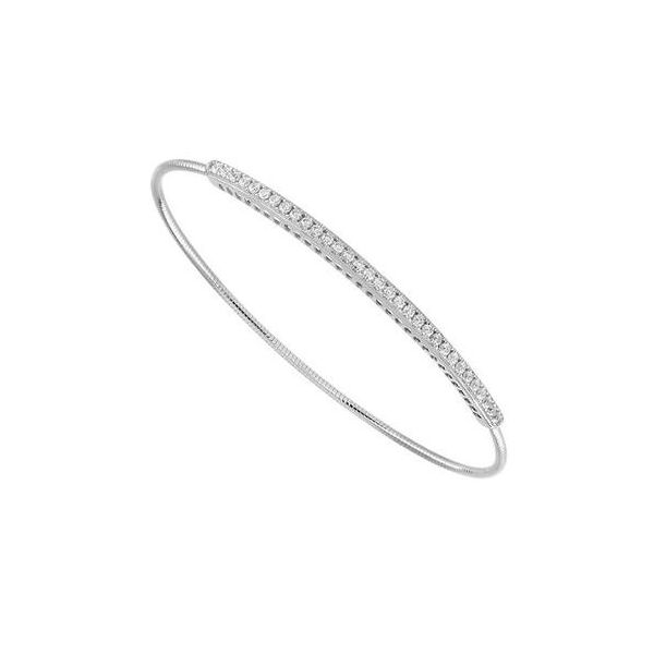 White 14Kt Bangle Titanium Wire Diamond Bracelet Doland Jewelers, Inc. Dubuque, IA