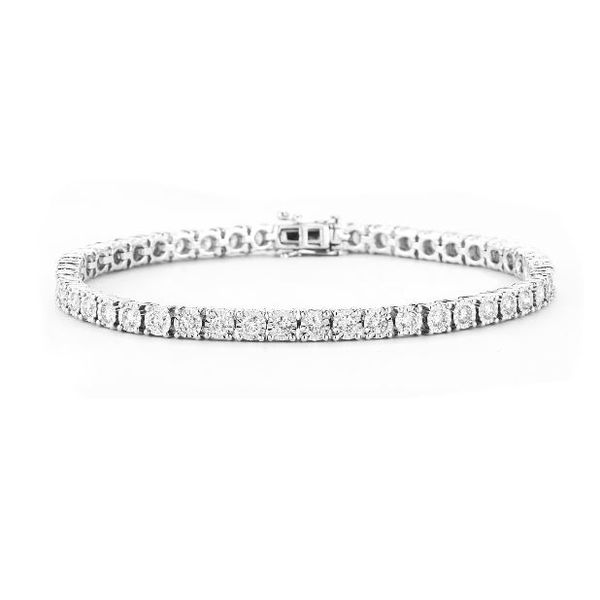 White Sterling Silver Illusion Tennis Diamond Bracelet Doland Jewelers, Inc. Dubuque, IA