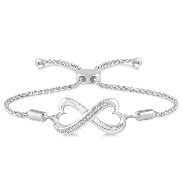 Sterling Silver Heart Infinity Lariat Diamond Bracelet Doland Jewelers, Inc. Dubuque, IA