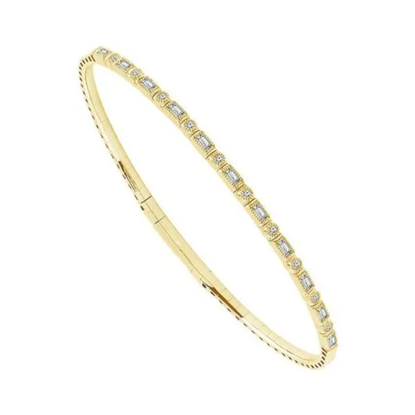 Yellow 14 Karat Bangle Diamond Bracelet Doland Jewelers, Inc. Dubuque, IA
