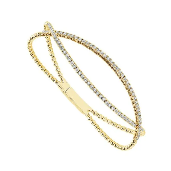 Yellow 14 Karat Gold Flexible Diamond Bracelet Doland Jewelers, Inc. Dubuque, IA