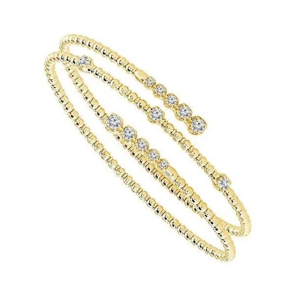 Yellow 14 Karat Diamond Flexi Bangle Wrap Bracelet Doland Jewelers, Inc. Dubuque, IA