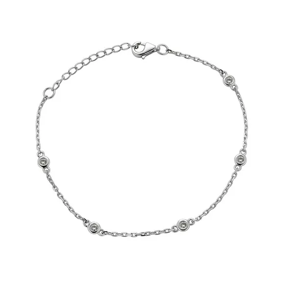 White 14 Karat Diamond Station Bracelet Doland Jewelers, Inc. Dubuque, IA