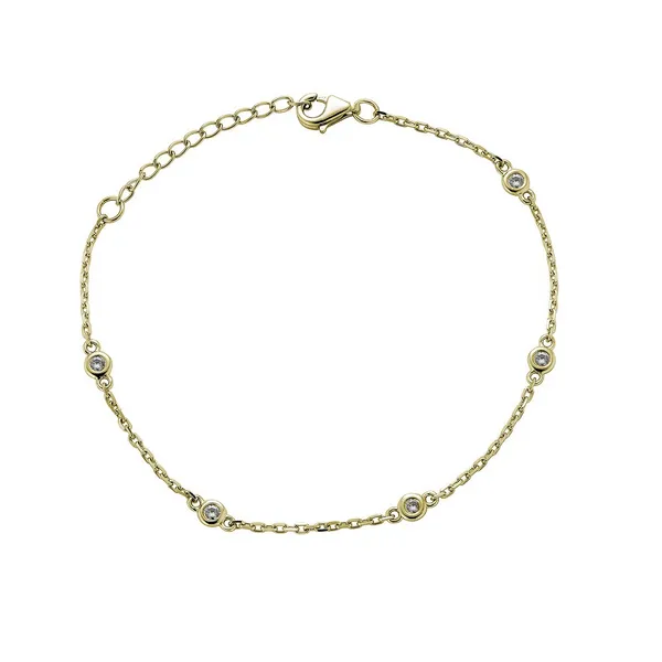 Yellow 14 Karat Diamond Station Bracelet Doland Jewelers, Inc. Dubuque, IA