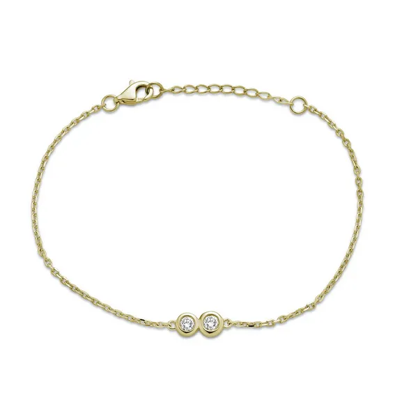 Yellow 14 Karat Diamond Station Bracelet Doland Jewelers, Inc. Dubuque, IA