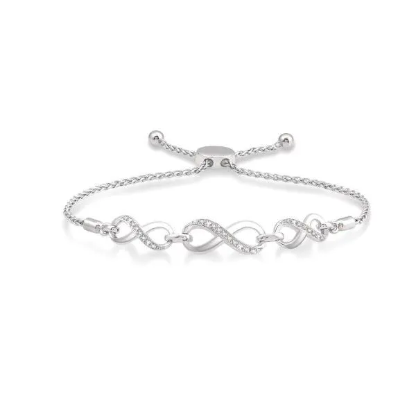 White Sterling Silver Infinity Diamond Bracelet Doland Jewelers, Inc. Dubuque, IA