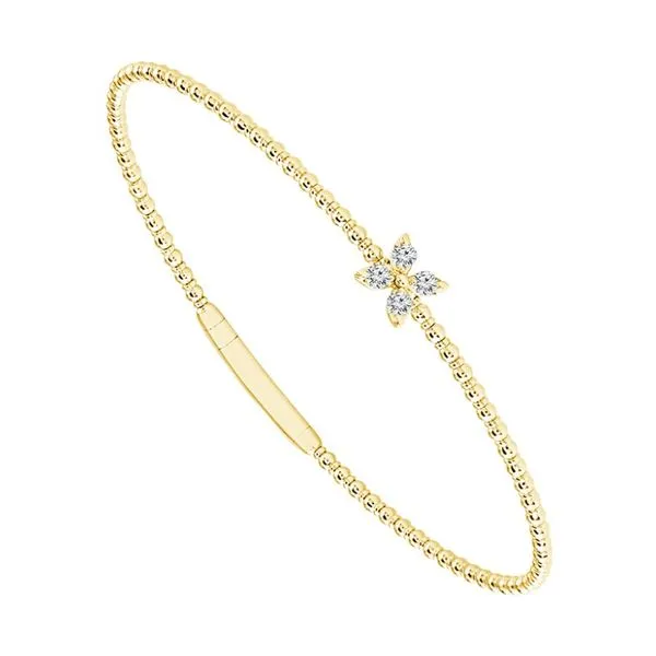 Yellow 14 Karat Gold Flexi Diamond Bangle Bracelet Doland Jewelers, Inc. Dubuque, IA