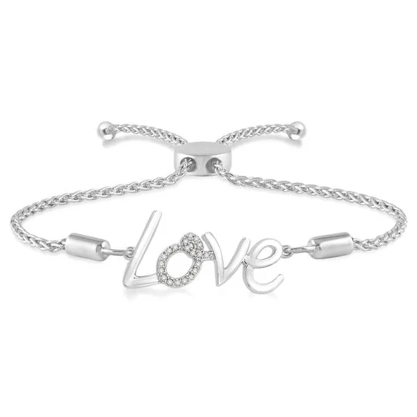 Sterling Silver Love Lariat Diamond Bracelet Doland Jewelers, Inc. Dubuque, IA