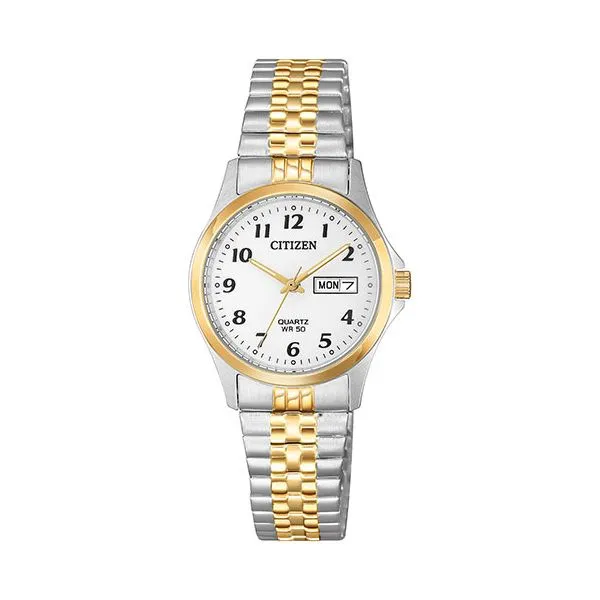 Citizen Quartz Two Tone White & Yellow Stainless Steel Expansion Band Watch Doland Jewelers, Inc. Dubuque, IA