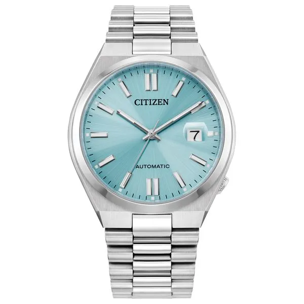 Men's Citizen Automatic White Stainless Steel Watch With A Light Blue Dial Doland Jewelers, Inc. Dubuque, IA