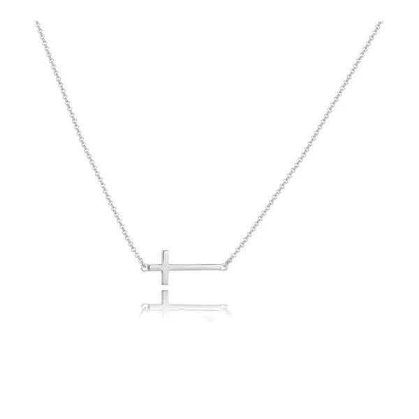 Sterling silver horizontal cross necklace sales