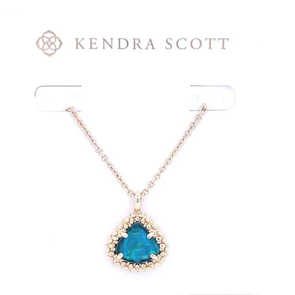 Framed Kendall Pendant in Yellow with Teal Abalone Doland Jewelers, Inc. Dubuque, IA