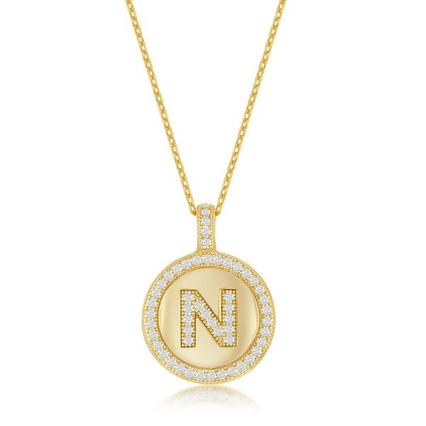 Yellow Sterling Silver Initials "N" Pendant Doland Jewelers, Inc. Dubuque, IA