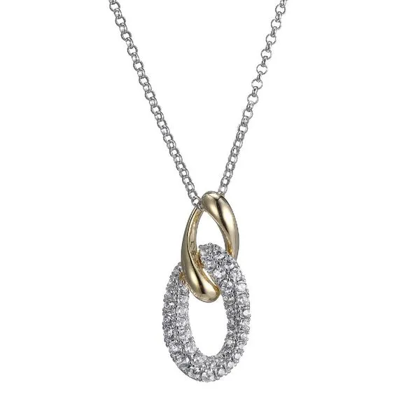 Two Tone Sterling Silver & 14k Gold Plated "Ebullience" Pendant With CZ Doland Jewelers, Inc. Dubuque, IA