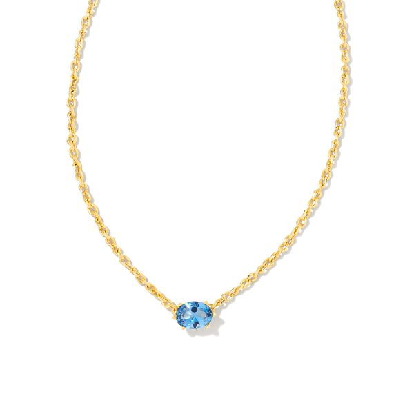 Cailin Yellow 14 Karat Gold Plated Pendant Length 17 With Blue Violet Crystal Doland Jewelers, Inc. Dubuque, IA