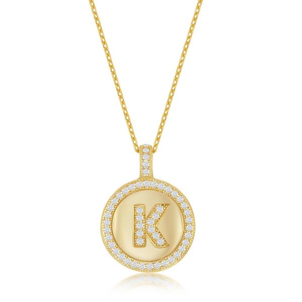 Yellow Sterling Silver Initials "K" Pendant Doland Jewelers, Inc. Dubuque, IA