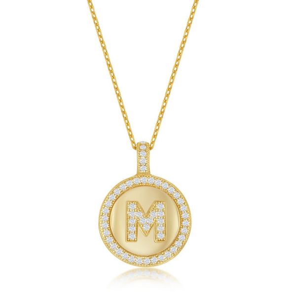 Yellow Sterling Silver Initials "M" Pendant Doland Jewelers, Inc. Dubuque, IA