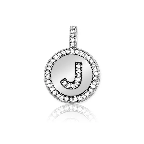 White Sterling Silver Initials "J" Pendant Doland Jewelers, Inc. Dubuque, IA