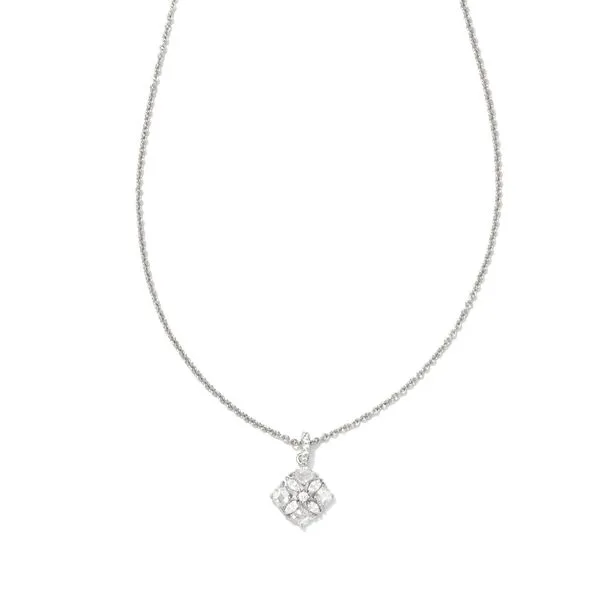 Dira Crystal White Rhodium Plated Pendant Doland Jewelers, Inc. Dubuque, IA